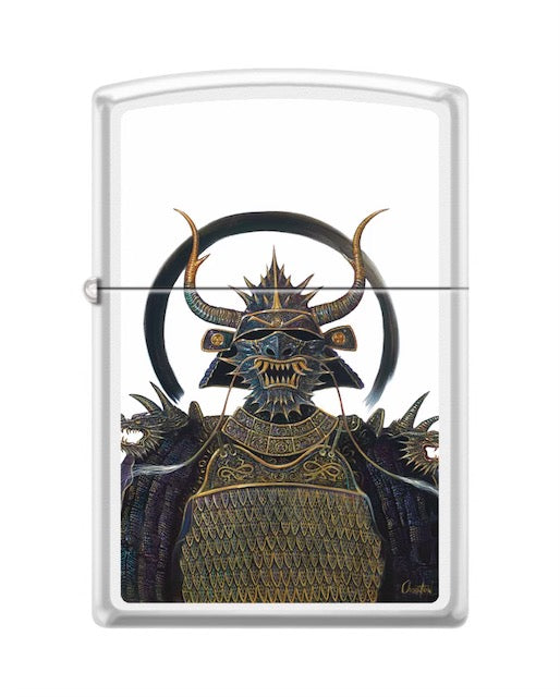 Greg Overton Custom Zippo Lighter - Black Dragon Samurai